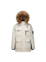 캐멀 플레임 다운 재킷 남성 2025년 겨울 두꺼운 극한 추위용 모피 칼라 코트 작업복 파카 - 이미지 5