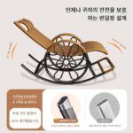 독일 HOME 라탄 안락의자 라탄 의자 리클라이너 노인용 로킹체어 등받이 여름집 ​​행복 발코니 낮잠 - 이미지 3