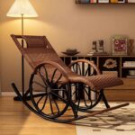 독일 HOME 라탄 안락의자 라탄 의자 리클라이너 노인용 로킹체어 등받이 여름집 ​​행복 발코니 낮잠 - 이미지 5