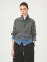 레트로 테니스코어 테니스 스타일 럭셔리 브랜드 원사 양면 니트 트림 스포츠 재킷 코트 여성 신상품 - 이미지 2