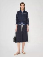 레트로 테니스코어 테니스 스타일 럭셔리 브랜드 원사 양면 니트 트림 스포츠 재킷 코트 여성 신상품 - 이미지 5