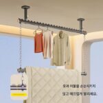 옷 건조대 고정형 옷 건조대 2중 발코니 옷걸이 상단 장착형 걸이 측면 장착형 상하 합금 가정용 측면 벽 - 이미지 2