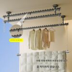 옷 건조대 고정형 옷 건조대 2중 발코니 옷걸이 상단 장착형 걸이 측면 장착형 상하 합금 가정용 측면 벽 - 이미지 4