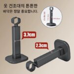 옷 건조대 고정형 옷 건조대 2중 발코니 옷걸이 상단 장착형 걸이 측면 장착형 상하 합금 가정용 측면 벽 - 이미지 5