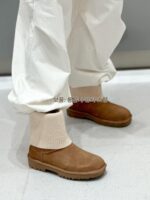 UGG 가을 신상품 여성 캐주얼 스퀘어 헤드 리브 니트 숏 튜브 첼시 부츠 편안하고 따뜻함 1171573 - 이미지 2