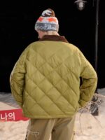 SuaMoment 90% 플리스 다이아몬드 퀼팅 경량 다운 재킷(남성 및 여성용), 가을과 겨울을 위한 따뜻하고 편안한 캐주얼 칼라 아우터웨어 - 이미지 4