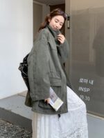 시원하고 세련된 레트로 데님 재킷 여성 가을 ​​2025 새로운 한국 스타일 고급 루즈 캐주얼 작업복 윈드브레이커 - 이미지 4