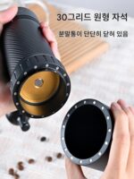 HAVMORE 알루미늄 합금 일체형 바디 8스타 50MM 티타늄 도금 콘 블레이드 분쇄 디스크 가정용 접이식 커피 원두 분쇄기 - 이미지 3