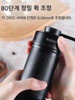 HAVMORE 알루미늄 합금 일체형 바디 8스타 50MM 티타늄 도금 콘 블레이드 분쇄 디스크 가정용 접이식 커피 원두 분쇄기 - 이미지 4