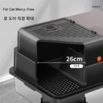 복도 스타일 스테인리스 스틸 고양이 화장실, 완전 밀폐형, 냄새 방지, 방수, 모래 충전, 대형 메인쿤 고양이 화장실 - 이미지 2