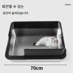 복도 스타일 스테인리스 스틸 고양이 화장실, 완전 밀폐형, 냄새 방지, 방수, 모래 충전, 대형 메인쿤 고양이 화장실 - 이미지 3