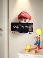 마리오 시계 벽시계 거실 2025년형 새 벽걸이 전자시계 현관 어린이방 알람시계 장식용 장식품