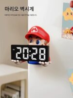 마리오 시계 벽시계 거실 2025년형 새 벽걸이 전자시계 현관 어린이방 알람시계 장식용 장식품 - 이미지 2