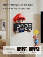 마리오 시계 벽시계 거실 2025년형 새 벽걸이 전자시계 현관 어린이방 알람시계 장식용 장식품 - 이미지 3