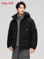 오리털 다운 재킷, 남녀공용, 짧은 스타일, 2025년 신상품 겨울 유행 루즈 스탠드 칼라 두껍고 따뜻한 아우터웨어