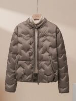 2025년 가을/겨울 신상품 유럽 스타일 가볍고 세련된 여성용 다운 재킷, 짧고 루즈핏, 슬리밍, 화이트 덕다운 따뜻한 코트