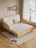 2025년 신형 원목 소파 침대 접이식 텔레스코픽 장기 수면 침대 일체형 듀얼 유즈 싱글 더블 침대 B&B - 이미지 3