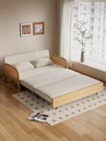 2025년 신형 원목 소파 침대 접이식 텔레스코픽 장기 수면 침대 일체형 듀얼 유즈 싱글 더블 침대 B&B - 이미지 4