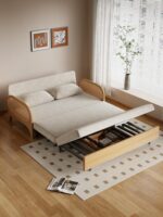 2025년 신형 원목 소파 침대 접이식 텔레스코픽 장기 수면 침대 일체형 듀얼 유즈 싱글 더블 침대 B&B - 이미지 5