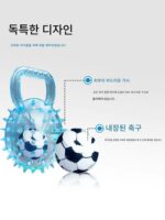 Qzee 강아지 장난감 손잡이 가시 공 소리 갈기 이빨 청소 던지기 재미 가벼운 반려 동물 장난감 - 이미지 2