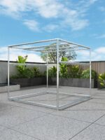 아연 도금 강관 사각형 옷 건조대 야외 안뜰 바닥 방풍 선 랙 지붕 선 셰이드 랙 등반 창고 과일 랙