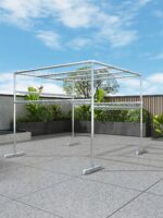 아연 도금 강관 사각형 옷 건조대 야외 안뜰 바닥 방풍 선 랙 지붕 선 셰이드 랙 등반 창고 과일 랙 - 이미지 3