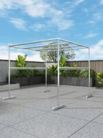 아연 도금 강관 사각형 옷 건조대 야외 안뜰 바닥 방풍 선 랙 지붕 선 셰이드 랙 등반 창고 과일 랙 - 이미지 4