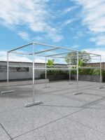 아연 도금 강관 사각형 옷 건조대 야외 안뜰 바닥 방풍 선 랙 지붕 선 셰이드 랙 등반 창고 과일 랙 - 이미지 5