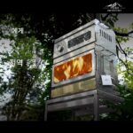 오렌지 자몽 테두리 야외 캠핑 스테인리스 스틸 나무 난로 휴대용 난방 스토브 오븐 포함 피크닉