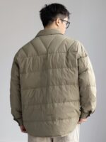 남성용 미국식 캐주얼 셔츠 스타일 경량 다운 재킷, 2025년 새로운 겨울 스타일, 느슨한 핏, 플러스 사이즈, 따뜻한 재킷. - 이미지 4