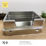 스테인리스 스틸 고양이용 변기 상자 특대형 70cm 높이 조절 방수 대형 고양이 화장실 오픈 메인 고양이용 변기 상자 - 이미지 2