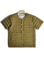 따뜻한 안감이 들어간 일본식 복고풍 산악 스타일 야외용 경량 흰색 덕다운 재킷, 짧은 소매의 겹쳐진 칼라 없는 짧은 소매 겉옷. - 이미지 5