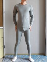 가을/겨울 순면 남성용 써멀 속옷 세트, 단색, 미드웨이스트, 핏, 고탄력, 부드러움, 오픈 피스 - 이미지 2