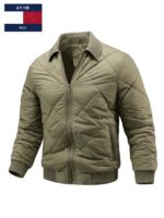 Tommy Dennis 남성용 겨울용 칼라 코튼 패딩 재킷, 비즈니스 캐주얼 다용도 따뜻한 코튼 패딩 코트, 남성용 다이아몬드 플레드 코트 - 이미지 3