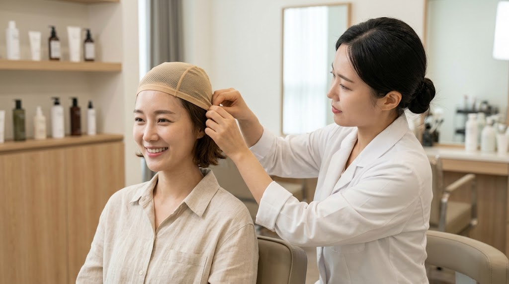 가발 착용 통풍 쿨캡 관련 이미지 1