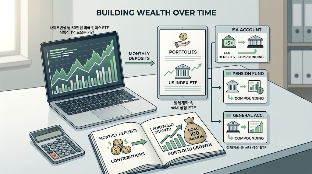 월 50만원 적립식 1억 만들기: 사회초년생 월 50만원 미국 인덱스 ETF 적립식 1억 모으는 기간 5 월 50만원 적립식 1억 만들기 관련 이미지 4