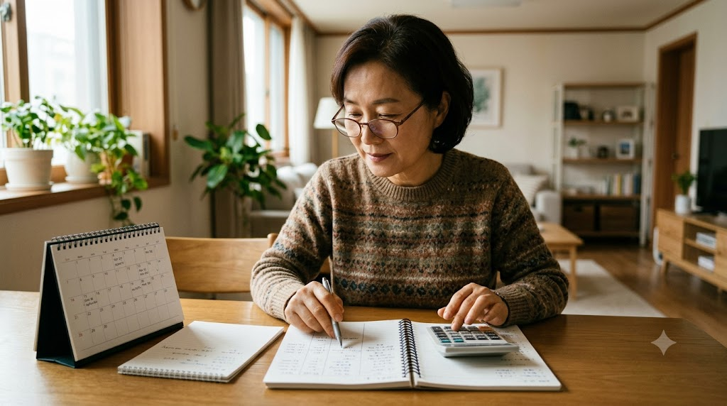 50대 추천 월배당ETF 투자, 생활비 마련용 현금흐름 기준 2 50대 추천 월배당ETF 투자, 생활비 마련용 현금흐름 기준 50대가 달력과 생활비 자료를 보며 은퇴 후 현금흐름을 계획하는 모습