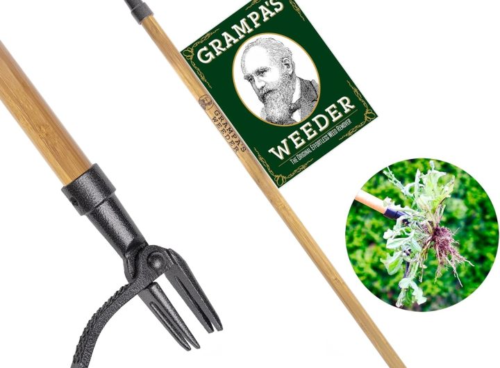 Grampa's Weeder Original Stand Up Weed Puller Tool with Bamboo Long Handle
