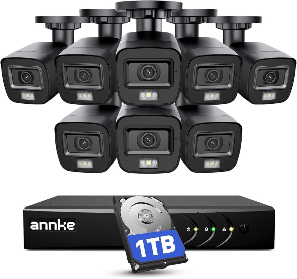 ANNKE 3K Lite Wired Security Camera System Outdoor, 8X 2MP Cameras, 1TB HDD