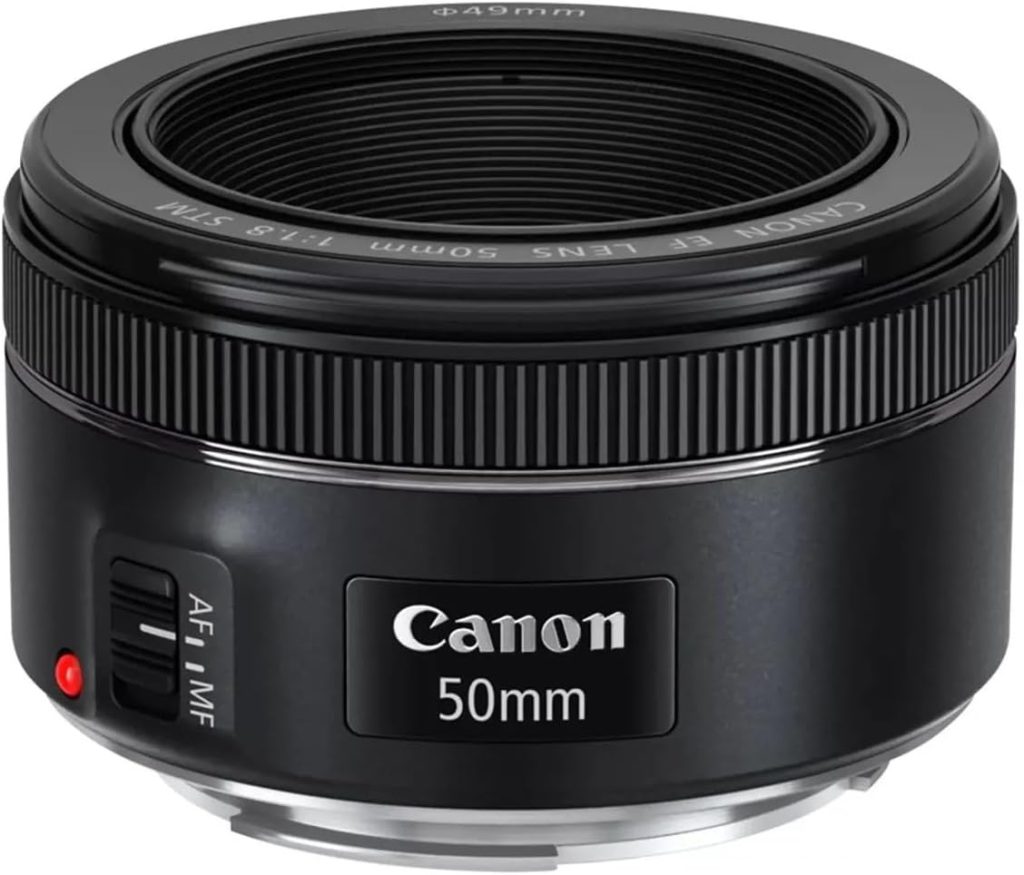 Canon EF 50mm f/1.8 STM Lens, Black, Compatible with Canon EOS DSLR Cameras