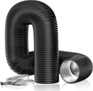 Hon&Guan Dryer Vent Hose, 4'' Flexible Duct 16FT with 2 Duct Clamps