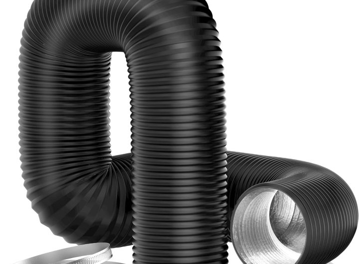 Hon&Guan Dryer Vent Hose, 4'' Flexible Duct 16FT with 2 Duct Clamps