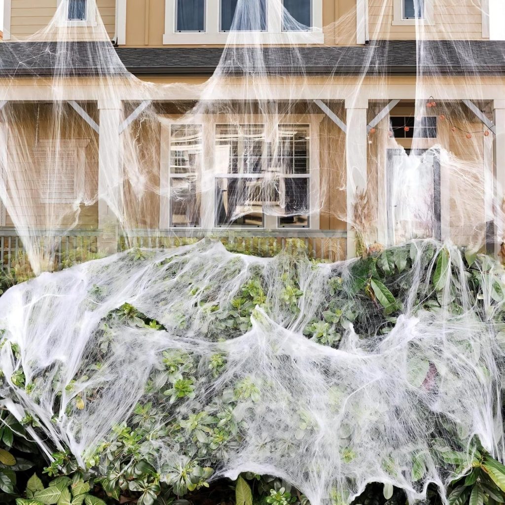 1000 sqft Spider Webs Halloween Decorations with 30 Fake Spiders