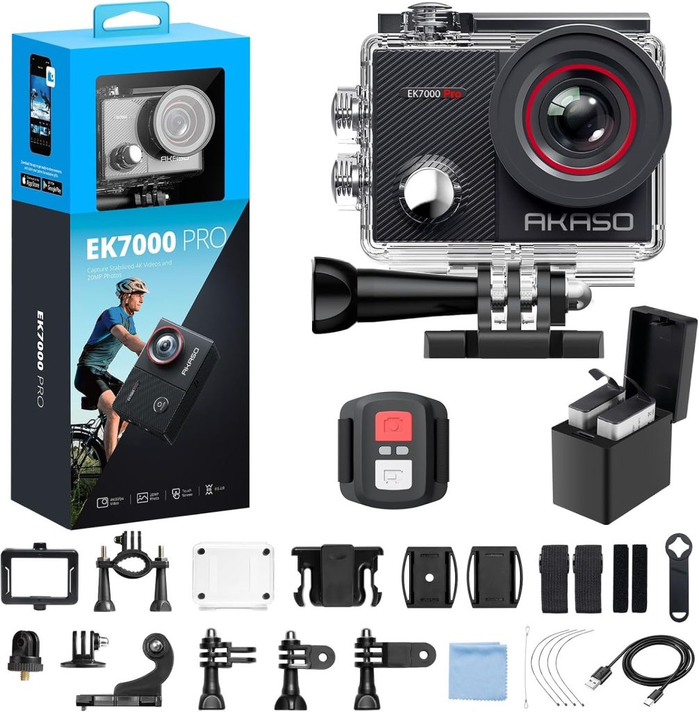 AKASO EK7000 Pro 액션캠 사양과 방수 하우징 실사용 리뷰 분석 6 AKASO EK7000 Pro 4K30fps Action Camera with Touch Screen EIS 131ft Waterproof Underwater Camera Remote Control 5X Zoom with Helmet Accessories Kit (Standalone)