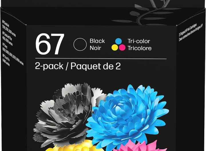 HP 67 Black/Tri-Color Ink Cartridges (2-Pack) | Works with DeskJet 1255, 2700, 4100, Envy 6000, 6400 | Instant Ink Eligible | 3YP29AN | Packaging May Vary