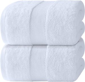 White Classic Luxury White Bath Sheets 2 Pack - Extra Large 35x70, 700 GSM