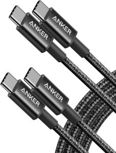 Anker USB C to USB C Cable, 60W Fast Charging Cable (2-Pack, 6 ft, Black)