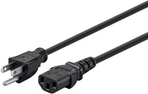 Monoprice Power Cord - NEMA 5-15P to IEC 60320 C13, 18AWG, 10A/1250W, 125V, 3-Prong, 2ft, Black