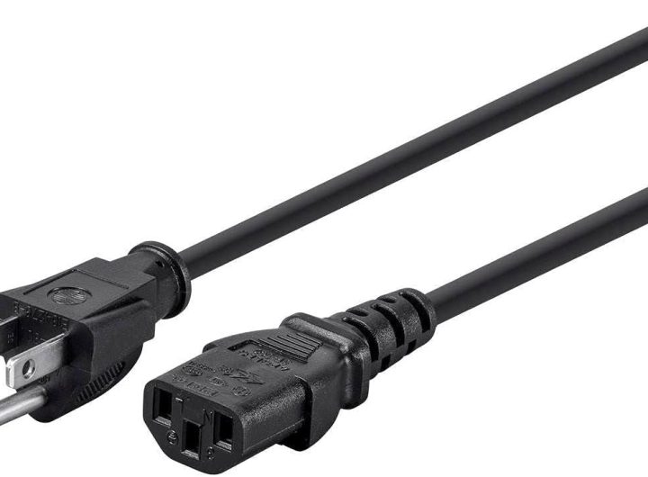Monoprice Power Cord - NEMA 5-15P to IEC 60320 C13, 18AWG, 10A/1250W, 125V, 3-Prong, 2ft, Black