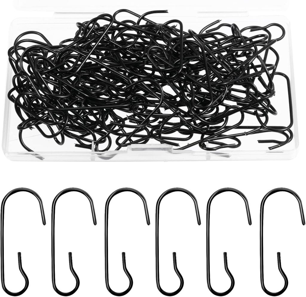 Hotop 120 Pcs Halloween Ornament Hooks Black Ornament Hangers